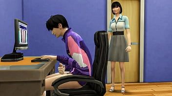 Putar Ibu Jepang menangkap anak tirinya masturbasi di depan komputer menonton video porno dan kemudian membantunya berhubungan seks dengannya untuk pertama kalinya - ibu korea
