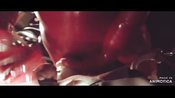 تشغيل Rubbernurse agnes - red latex outfit - ربط مكثف مع دسار عملاق طويل ، مشعرات الشرج العميق للكوع و handjob مع نائب الرئيس